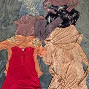 Women's Boutique 9 Tops Size Medium Pink Blue Purple Old Navy Talbots Vera Wang